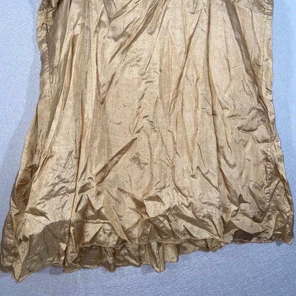 Eileen Fisher Tank Top Womens Large Gold Brown Scoop Neck Solid Print Silk - Picture 12 of 14